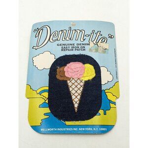 Vintage Ice Cream Cone Patch Denim Easy Iron on Repair Patch 1974 Murray 3" X 4"